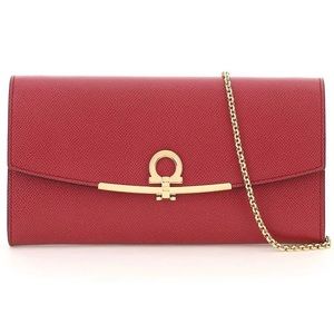 NWT Salvatore ferragamo gancini leather clutch
